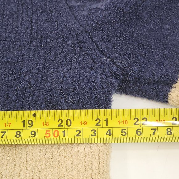 Oak & Fort Large Checkered Cardigan Size MEDIUM Blue Tan - Picture 6 of 8